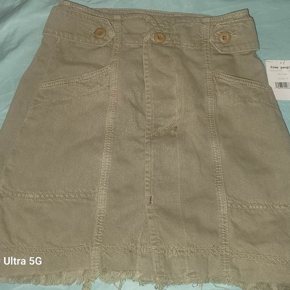 Free People Alpha Utility Mini Skirt- WILLOW - Picture 2 of 6